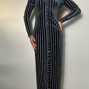 Elegant Black Velvet Dress